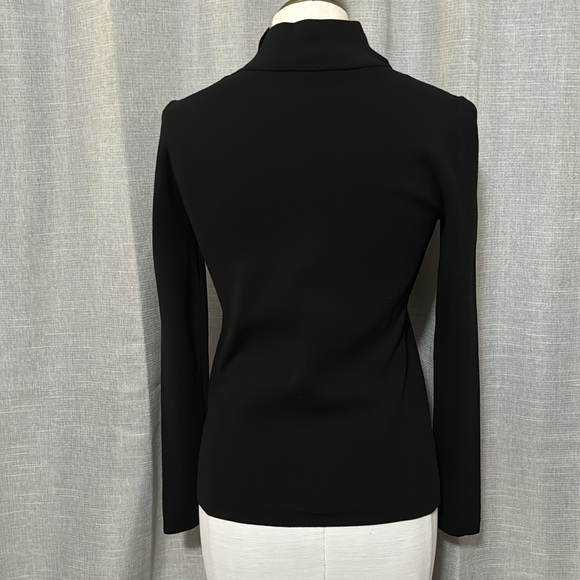 Ann Taylor Black Mock Neck Sweater-Button Detail @ Neck-Sz S Petite-Viscose-EUC - Picture 7 of 16